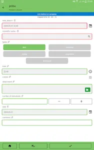 OpenBioMaps data forms screenshot 1