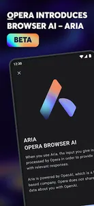 Opera browser beta with AI screenshot 0