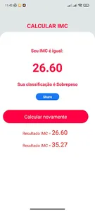 IMC Calculadora screenshot 2