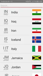 country codes screenshot 3