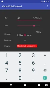 Vücut Kitle Endeksi screenshot 2