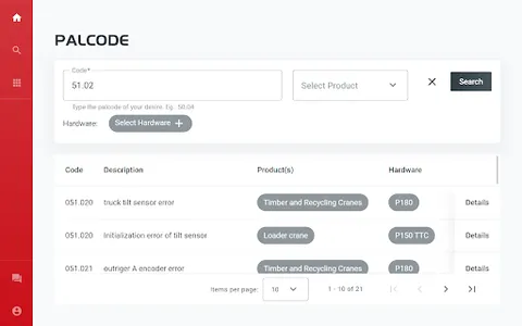 PALFINGER Palcode screenshot 2
