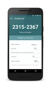 [Gen2] GO Evolution CP IV Calc screenshot 0