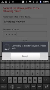 Stereo System Network Setup screenshot 1