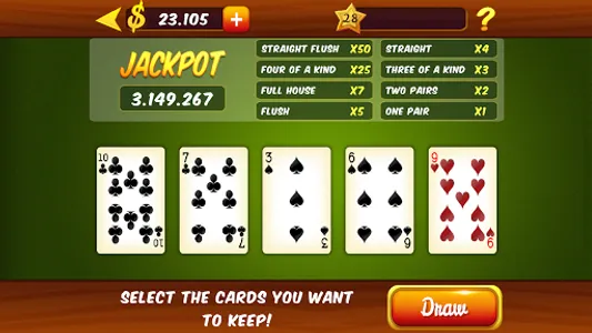 Video Poker Jacks or Better HD screenshot 1