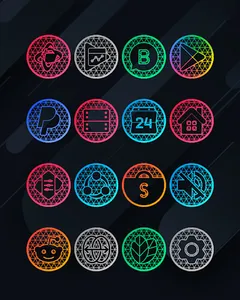 Pixel Net - Neon Icon Pack screenshot 1