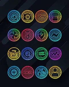 Pixel Net - Neon Icon Pack screenshot 12