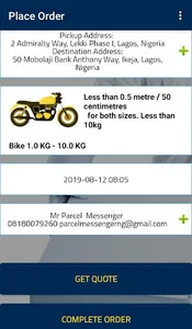 Parcel Messenger Customer screenshot 3