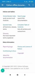 Python documentation offline screenshot 1