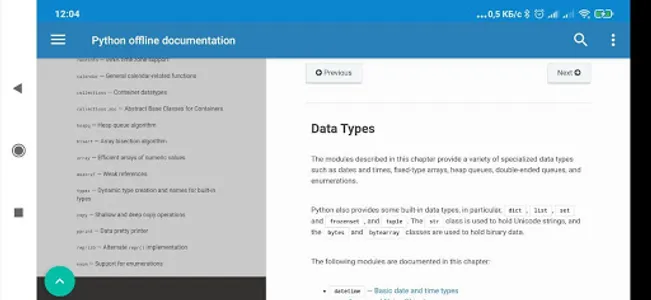 Python documentation offline screenshot 10