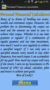 Personal Financial Calculators screenshot 1