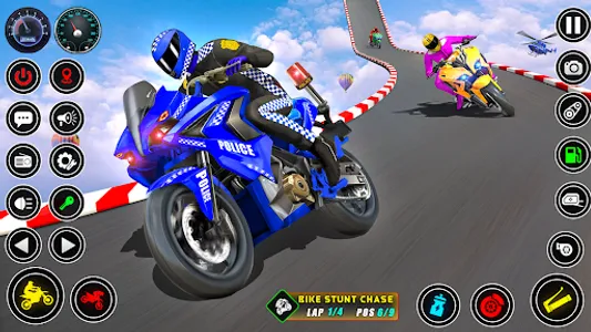 Police bike Stunt Bike Racing screenshot 2