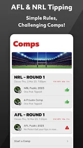 AFL & NRL Tipping - One Pick screenshot 0