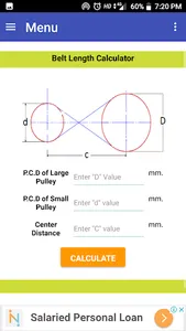 Belt length Calculator screenshot 2