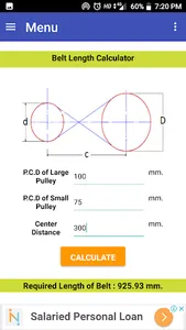 Belt length Calculator screenshot 3