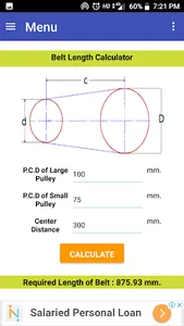 Belt length Calculator screenshot 4