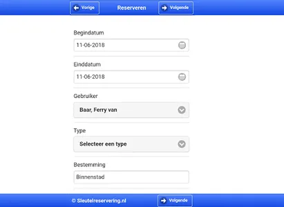 Sleutelreservering screenshot 13