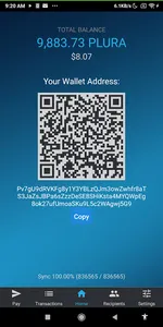 PluraCoin Mobile Wallet screenshot 0