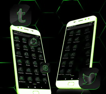 Cool Neon Green Launcher Theme screenshot 1