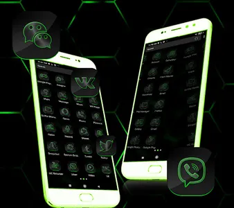 Cool Neon Green Launcher Theme screenshot 2