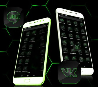 Cool Neon Green Launcher Theme screenshot 3