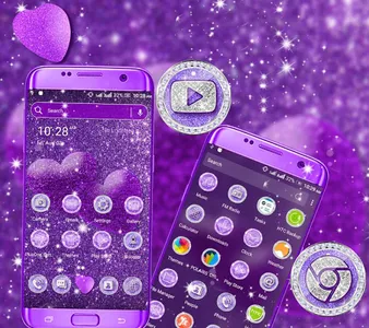 Purple Glitter Launcher Theme screenshot 0