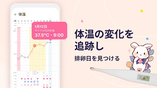 生理日・排卵日予測 - アプリ 避妊 妊活 基礎体温 screenshot 4