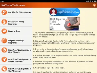 Pregnancy Tips Diet Nutrition screenshot 9