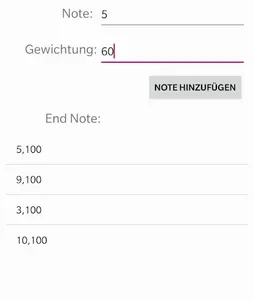 NotenRechner screenshot 1
