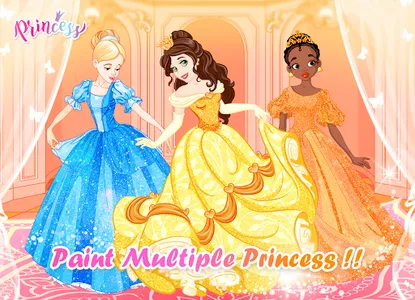 Princess Color by Number Game screenshot 0