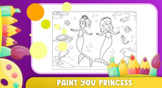Coloring sofia mermaid game screenshot 1