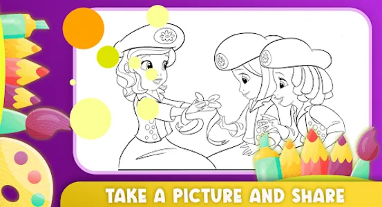 Coloring sofia mermaid game screenshot 2