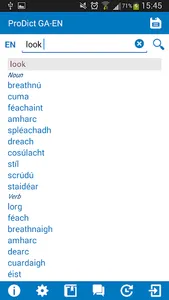 Irish - English dictionary screenshot 1