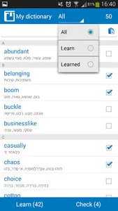 Hebrew - English dictionary screenshot 3