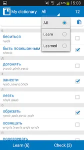 Hebrew Russian dictionary screenshot 3