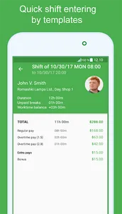 Green Timesheet - shift work l screenshot 4