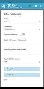 TSV Tennis - Online Reservieru screenshot 1
