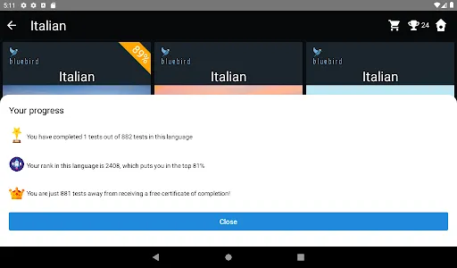 Italian Language Tests screenshot 10