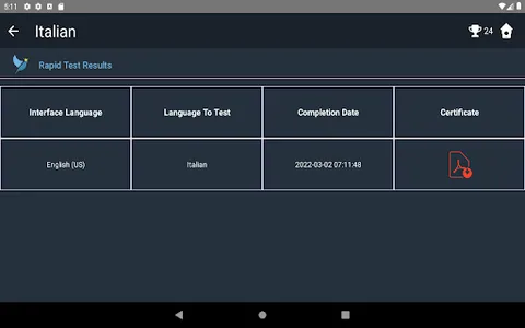 Italian Language Tests screenshot 23