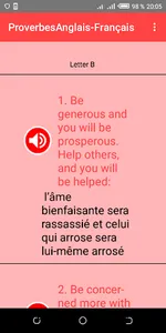 ProverbesAnglais-Français screenshot 1