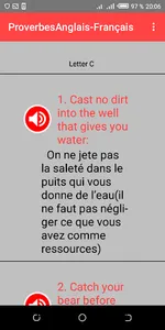 ProverbesAnglais-Français screenshot 2