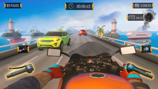 Highway Motorbike Drag Racing screenshot 4