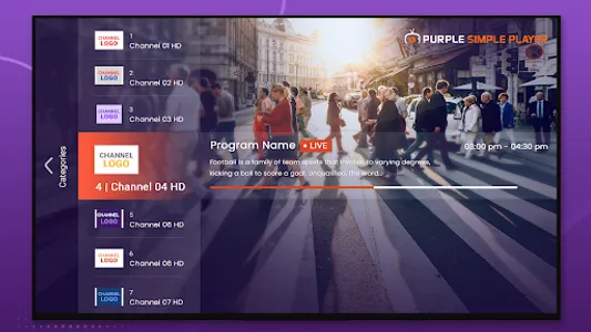 Purple Simple - IPTV Player screenshot 17