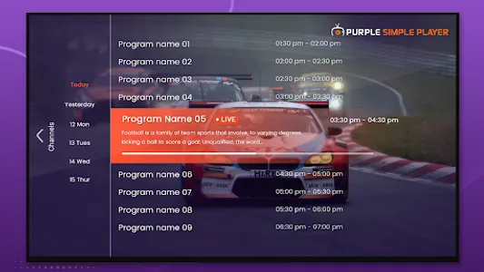 Purple Simple - IPTV Player screenshot 18