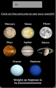 Weight on Planets Calculator screenshot 3