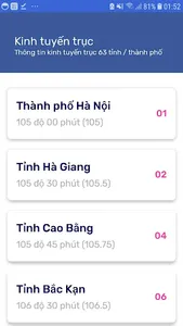 Kinh tuyến trục các tỉnh screenshot 0