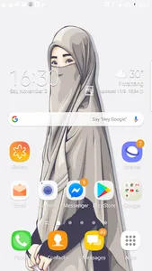 Cute Muslimah Cartoon Wallpape screenshot 1