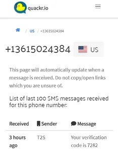 Receive SMS Online | quackr screenshot 0