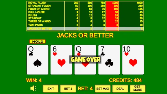 Video Poker Jacks Or Better screenshot 3