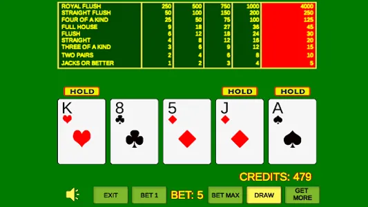 Video Poker Jacks Or Better screenshot 6